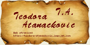 Teodora Atanacković vizit kartica